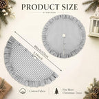 Sosation 48 Inch Christmas Tree Skirt Black White Striped - Image 2