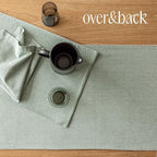 Over&Back 18x108 Woven Chambray Cotton Table Runner - Washable Table Runners for a Custom Home Decor Tablescape - Coffee Table, Dinner Table, Living Room - Green - Image 6