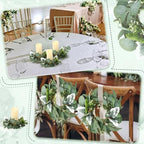 Zeyune 24 Pcs Candle Rings Bulk Artificial Eucalyptus Wreath Novel - Image 5