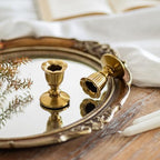Vintage Candlestick Candle Holders Brass - Romadedi Taper Gold Candle Stick Victorian Style for Table Centerpiece Wedding Reception Festive Christmas Mantel Decoration or Home Decor Set of 6 - Image 2