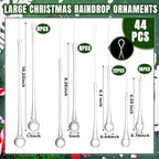44 Pcs Clear Glass Teardrop Christmas Ornaments,4 Large Size - Image 2