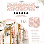 Rose Gold Flower Table Runners 10 Pieces 12x72 Inches Sequin Glitter Table Runner for Wedding Banquet Event Party Decorations - Image 2