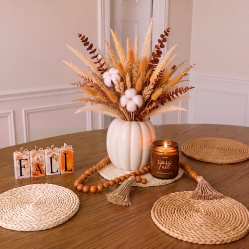 Lineshading 4 Pcs 12" Round Woven Mats for Centerpiece Fall Table Decor - Image 5
