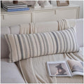 Cethom Grey Boho Lumbar Pillow Covers 14x36 Long, Stripe Textured Decorative Couch Pillow Cases for Bed, Sofa, Living Room, Bedroom, Farmhouse Home Accent Cushion Covers, Pack of 1 by Cethom