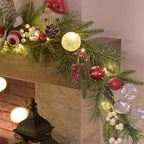 Valery Madelyn 6 Ft Christmas Garland with Lights for Mantle Red White - Image 4