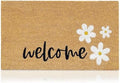 Coir Welcome Mat, Non-Slip, Welcome Daisies, 17 x 29 in by AmaruDoorMats