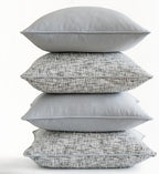 a moment Grey 4 Pack Throw Pillow Covers - Chenille & Velvet Set with Piping, Farmhouse Textured Design Pillow Cases for Couch Sofa Bed Livingroom (18x18 Inch, No Insert) - Image 6