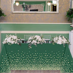 Tegeme 12 Pcs Green and Gold Plastic Tablecloths for Party Disposable - Image 6