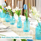 Glass Bud Vase Set, Mini Vases for Flowers, Bulk Vintage Mini Vases for Centerpieces Wedding Decor, Home Flower Décor, Candle Holders, Diffuse Bottles, Hydroponic, (Pack of 30,Sky Blue) - Image 3