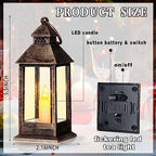Hoolerry 24set Mini Lantern with LED Candle Halloween Wedding Decor, Rustic - Image 2