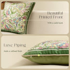 Vintage Green Floral Pillow Cover 18x18, Paisley - Image 4