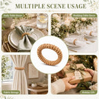 60 Pcs Woven Rattan Napkin Rings Bulk for Wedding Table Decor - Image 5
