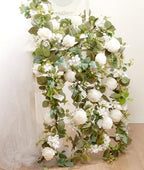 Artificial Flower Garland 2pcs 5.4ft Rose & Hydrangea Vine, White Flower - Image 6