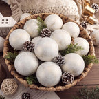 Yunlly 12 Pcs Neutral Christmas Ornament, Ivory White, 4'' - Image 5
