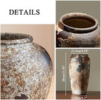 Smiletag Rustic Vase for Home Decor, Farmhouse Terracotta Vases, Stone Vases, Large Vases for Living Room Decor, Rustic Flower Vase Decoration for Living Room Tall Ceramic Vase - Image 6