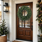 32'' Extra Large Cedar Wreath for Front Door, Faux Christmas Door Wreath - Image 2
