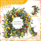 Tingjoo 2 Pcs Summer Floral Door Mat and Wreaths for Front Door - Image 3