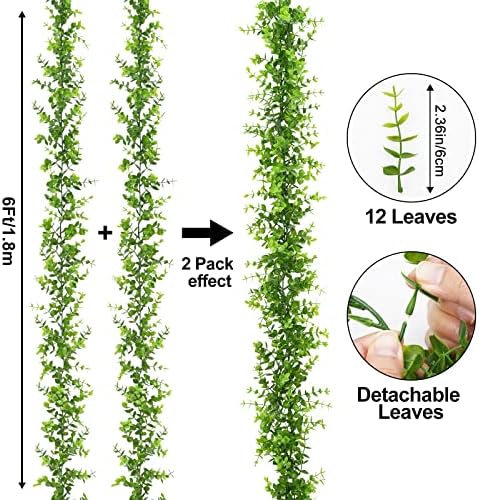 10 Pack Eucalyptus Garland 60Ft Fake Vines Artificial Greenery Garland - Image 4