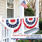4th of July Outdoor Decorations, 4 Pack 3x6 ft American Pleated Fan Flag for USA 250th Anniversary Red White Blue Patriotic Bunting for Independence Day Decor - Image 3