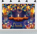 Happy Diwali Backdrop 10x8ft Fabric India Festival of Lights Firework Photography Background Diwali Decorations Party Supplies by Unknown