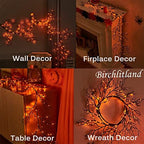 Birchlitland Halloween Lighted Garland 6FT 120L Orange and Purple Bi-Color LED Lights 8 Functions, Black Glittered Garland Lights Battery Operated for Indoor and Outdoor Halloween Party Decoration - Image 5