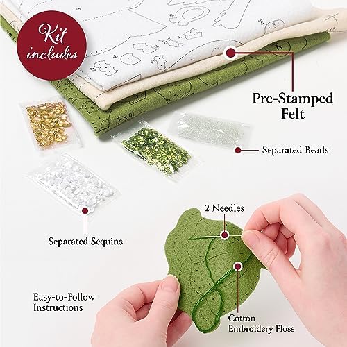 Bucilla Felt Applique 18" Stocking Making Kit, Nordic Noel, Perfect for DIY Arts and Crafts - Image 3