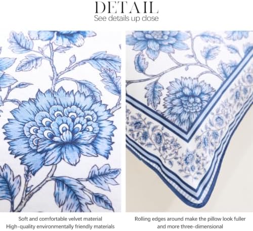 ISAENNE Designer Velvet Throw Pillow Cover,Set of 2,18"x18"-BlueWilow - Image 6