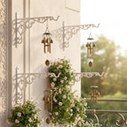 Landhoow 4 Pcs 15.6" Cast Iron Hanging Outdoor Wall Hanger, White - Image 7