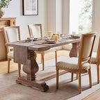 ZeeMart Linen Checked Farmhouse Placemats Set of 6, Cocoa Brown 13x19in - Image 6