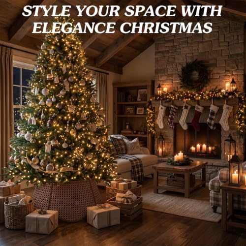 26in Rattan Christmas Tree Collar Woven Tree Skirt Collar Brown - Image 2