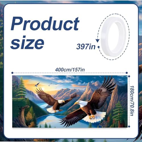 13x6 ft Soaring Eagles Garage Door Banner- Flying Bald Eagles Mountain Landscape Backdrop, Hanging Garage Decorations - for 4th of July Patriotic Holiday Party Background, Outdoor Wall Sign Decor - Image 2