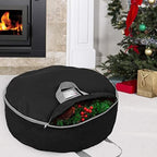 Heavy Duty Christmas Wreath Storage Bag 48" - Handles Made Of Durable 600D Oxford Polyester Material Storage Bag Extra Large 48” Holiday Wreaths Container (Black) - Image 2