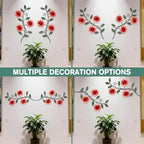 KHJCXS 2 Pieces Metal Flower Leaf Wall Art, 15.1"×7.3" Modern Rustic Iron Artwork Hanging Decor for Home Bedroom Living Room Dining Room Kitchen Hallway Office (Red) - Image 4