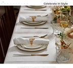 Leetaltree Woven Vinyl Placemats Set of 12, White Sequin - Image 3