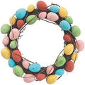 Colorful Easter Egg Wreath - 14 inch diamter, Foam on grapvine - Easter Rustic Home Decor by FunExpress