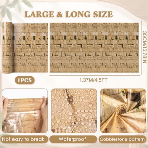 Tegeme 100 Ft X 54 Inch Stone Backdrop Roll Rock Tablecloth Plastic - Image 2