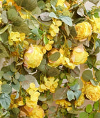 Artificial Flower Garland 2pcs 5.4ft Rose & Hydrangea Vine Decor, Yellow - Image 5
