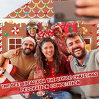 4 Pcs Christmas Gingerbread Door Decorations - Xmas Gingerbread House Backdrop Hanging Banner Porch Sign for Home Holiday Classroom Office Party Decor - Image 6