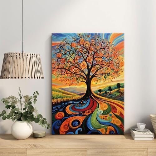Abstract Tree of Life Canvas Wall Art Colorful Graffiti Tree Decor painting Pictures Modern Landscape Trees Posters Prints for living room Bathroom Bedroom Office Hallway Home Decoration - Image 4