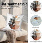 Boho Abstract Throw Pillow Covers 22"x22" Set of 4, Plant Leaves Geometric Minimalist Aesthetic Pillowcase for Sofa Chair Couch Bed Living Room Office Garden Patio Farmhouse Decorative - Image 2