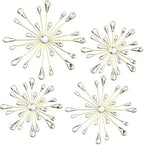 Hicarer 4 Pcs Starburst Wall Decor, Bling Metal Wall Art, Gold - Image 2