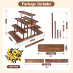 Wisreach 7 Tier Wooden Cupcake Stand & Towers Serving Trays for Party with Vine Decoration — Party Display Serving Ladder with Platter for Cake, Snacks — Perfect for Catering, Events & Centerpieces - Image 6