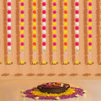 6 Sets Marigold Garland with Lotus Candle Holders for Diwali Pooja Puja - Image 5