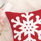 MIULEE Christmas Throw Pillow Covers Red Decorative Snowflake 16x16 - Image 2
