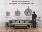 Shiny Silver Metal Ayatul Kursi Wall Decor, Islamic Wall Art for Living Room, Islamic Wall Decor, Islamic Gifts for Muslims, Islamic Wall Decor, Islamic Art Eid Gift, Ramadan Decorations for Home, Islamic Decor Arabic Gifts(35,4x27,5inches (70x90cm), S... - Image 4