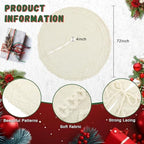 Drydiet 72 Inch Large White Knit Christmas Tree Skirt Xmas Tree Skirt Mat - Image 2