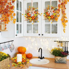 8 Pcs Small Fall Wreaths for Cabinets Mini Artificial Daisy Door Wreaths - Image 4