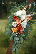 Artificial Wedding Arch Flowers Kit(Pack of 2) for Wedding Arch, Bridal Shower, Ceremony and Reception Backdrop Decoration (Caramel & White) - Image 3