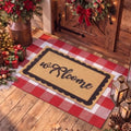 2pcs Christmas Welcome Mat for Front Door Layered Buffalo Plaid Outdoor Rug by Unknown