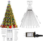 Christmas Tree Lights with Star Topper, 410LED Christmas String Lights with Ring for Tree, 6.6FT x 16 Lines Fairy Lights with 11 Modes for Indoor Outdoor Xmas Tree Decor, Warm White & Multi-Colored - Image 6